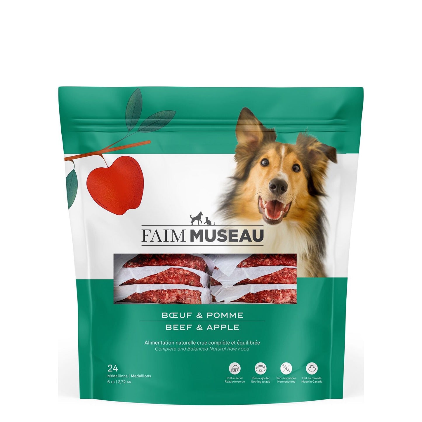 Raw dog food, beef and apple Image NaN