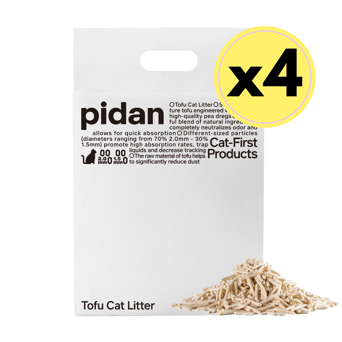 Pidan Tofu Cat Litter | 70% 2mm mix 30% 1.5mm Original Tofu Cat Litter (Pure Tofu) | 2.4 kg per bag URBAN PAW PETS