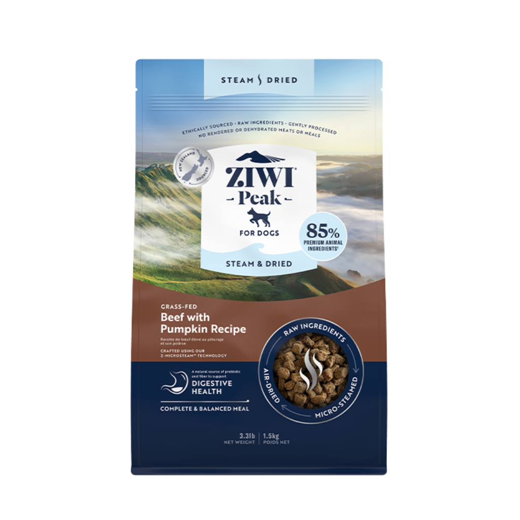 Steam-Dried Beef w Pumpkin for Dogs Ziwi Peak