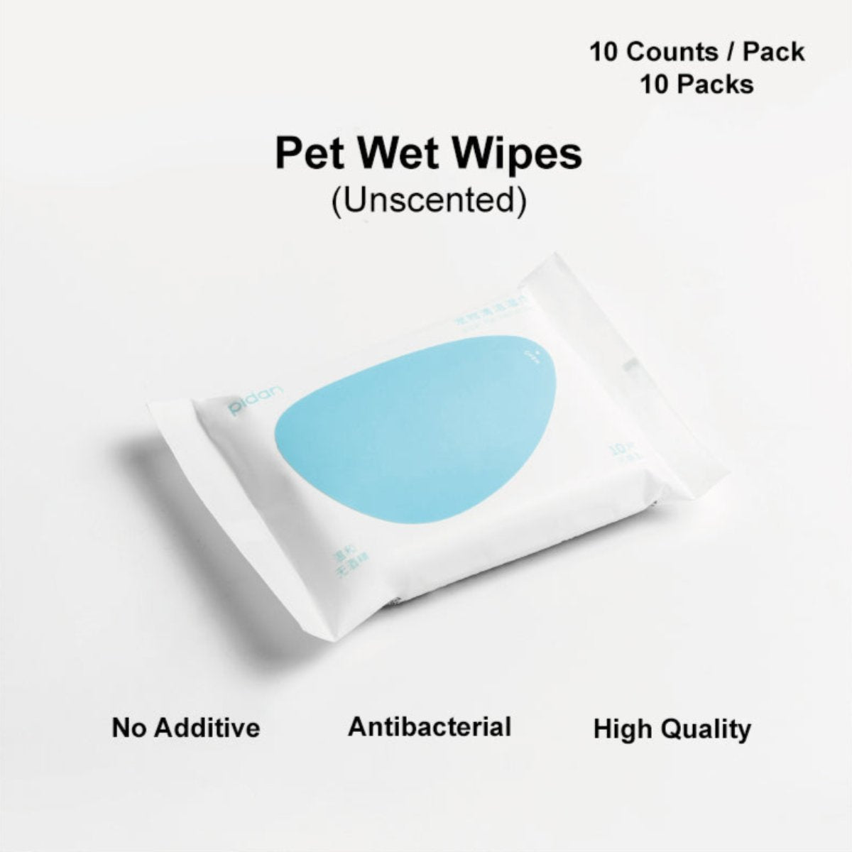 Pidan Pet Wet Wipes – Travel Pack (10 Sheets per Pack, 10 Packs, Total 100 Sheets) URBAN PAW PETS