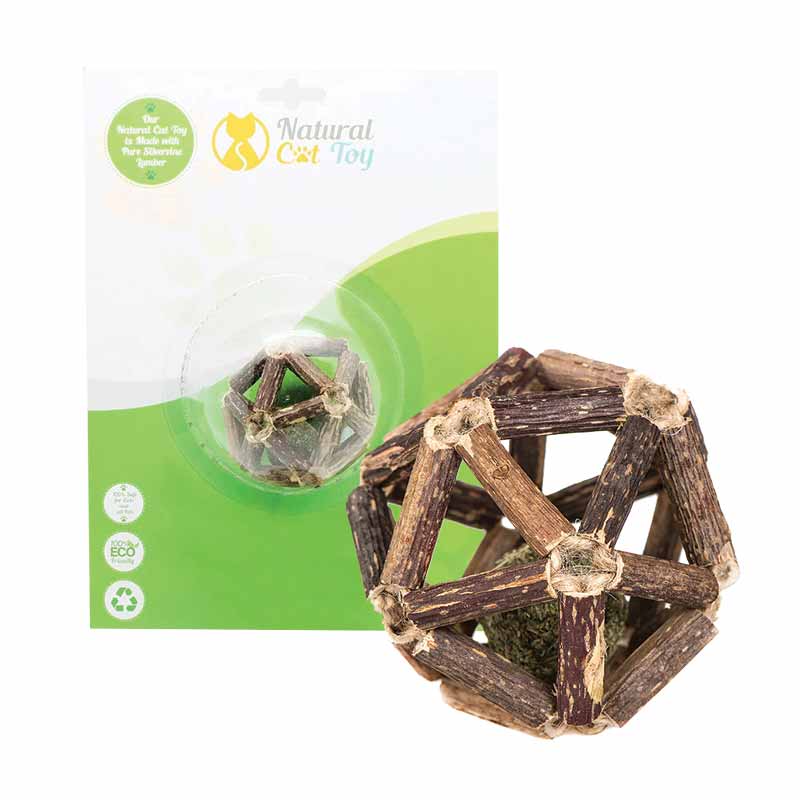 Natural Cat Toys - Silver Vine - Ball - Handmade - 7cm