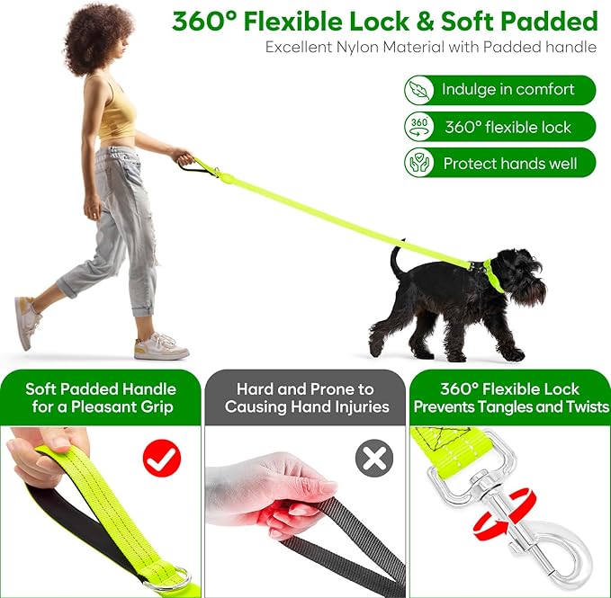 Led Dog Leash, 4 Ft Light Up Dog Leash Rechargeable Waterproof