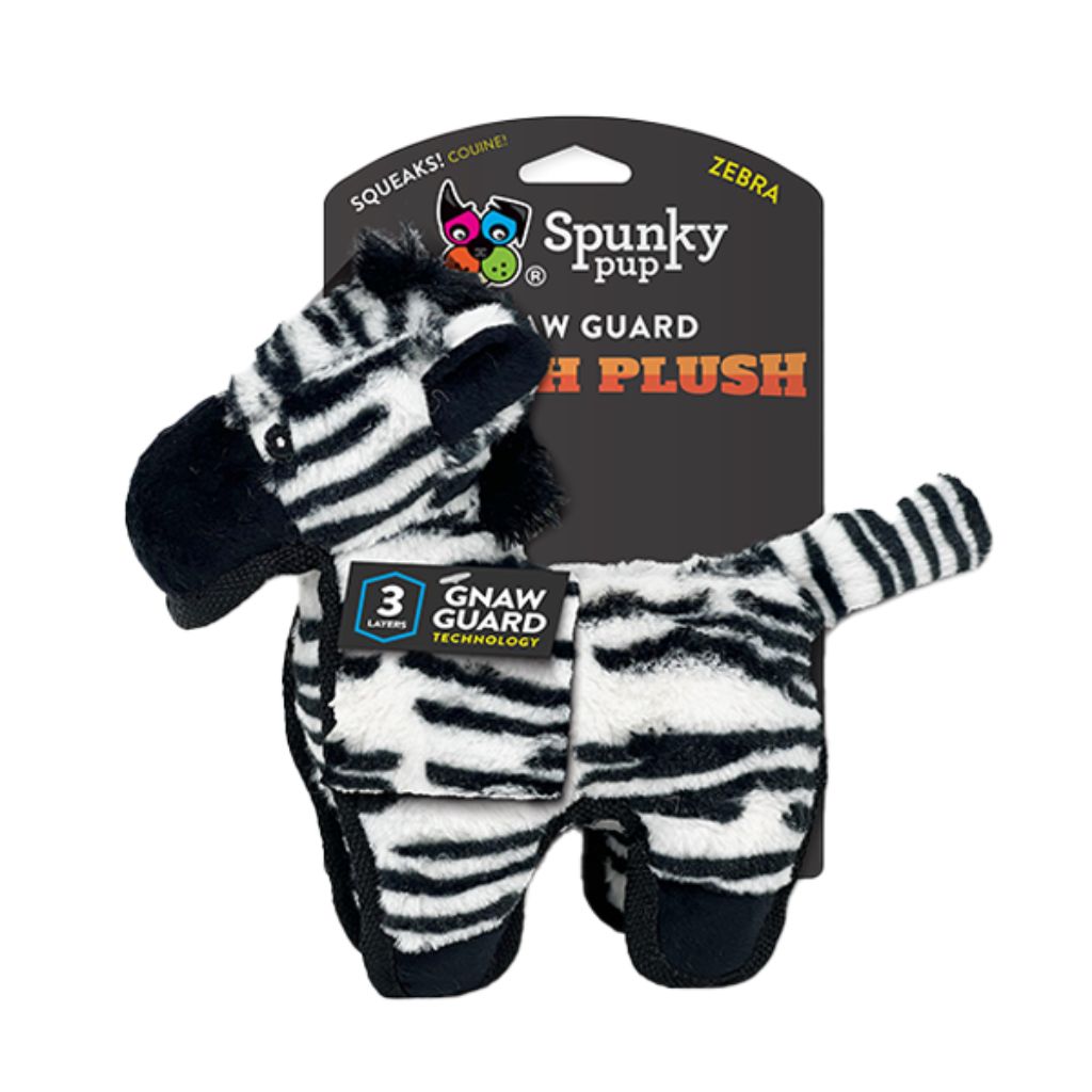 Tough Plush Zebra Spunky Pup
