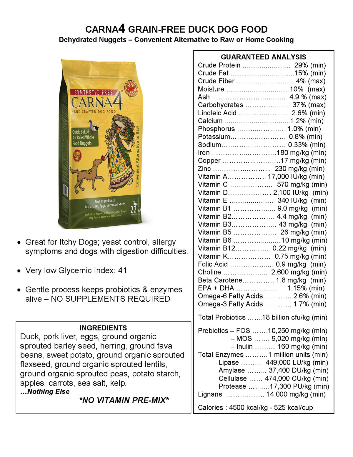 Carna4 Duck Dog Food Carna4