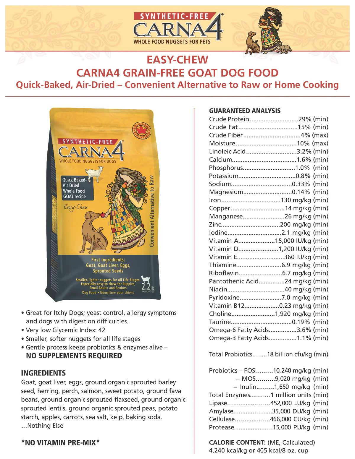 Carna4 Goat Dog Food Carna4
