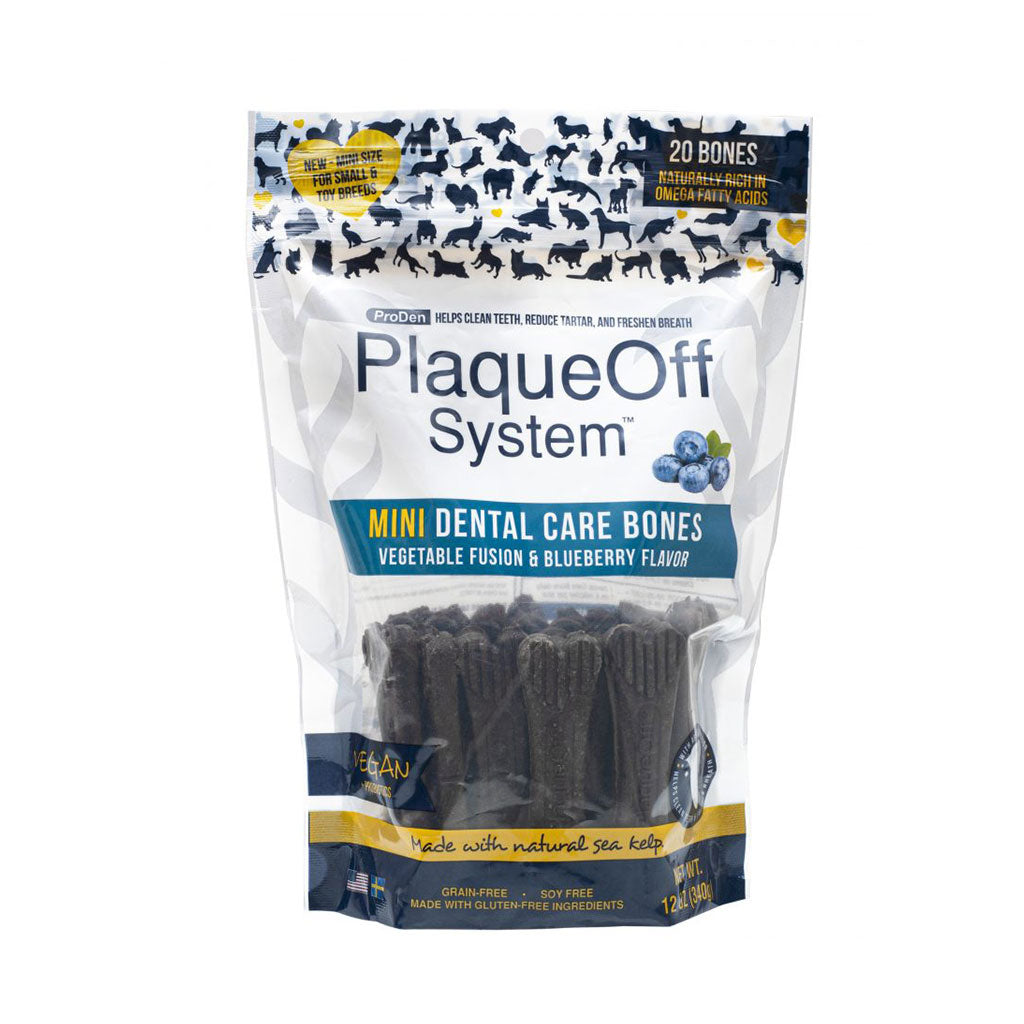 Mini Bones Veg & Blueb Plaque Off