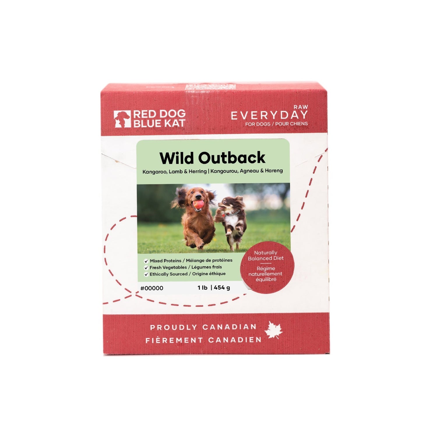 Everyday Raw Wild Outback (Kangaroo, Lamb & Fish) 1 lb (8 per case) Red Dog Blue Kat