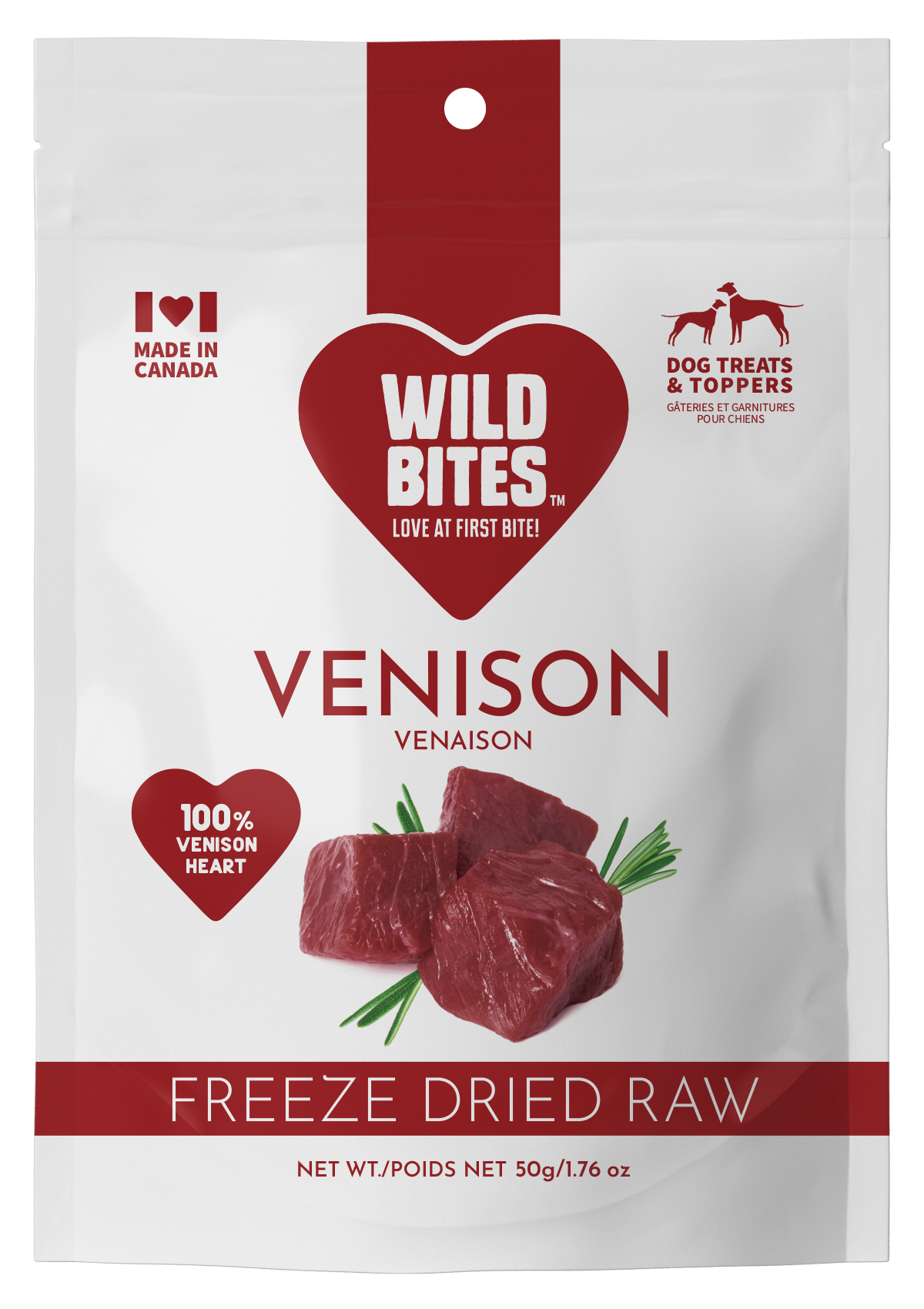 FREEZE DRIED VENISON 50 gr Wild Bites