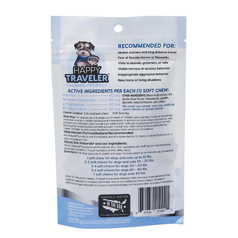Ark Naturals - Happy Traveler - Soft Chew (Pet Calmer) - 70 Ct URBANPAWPETS LTD.