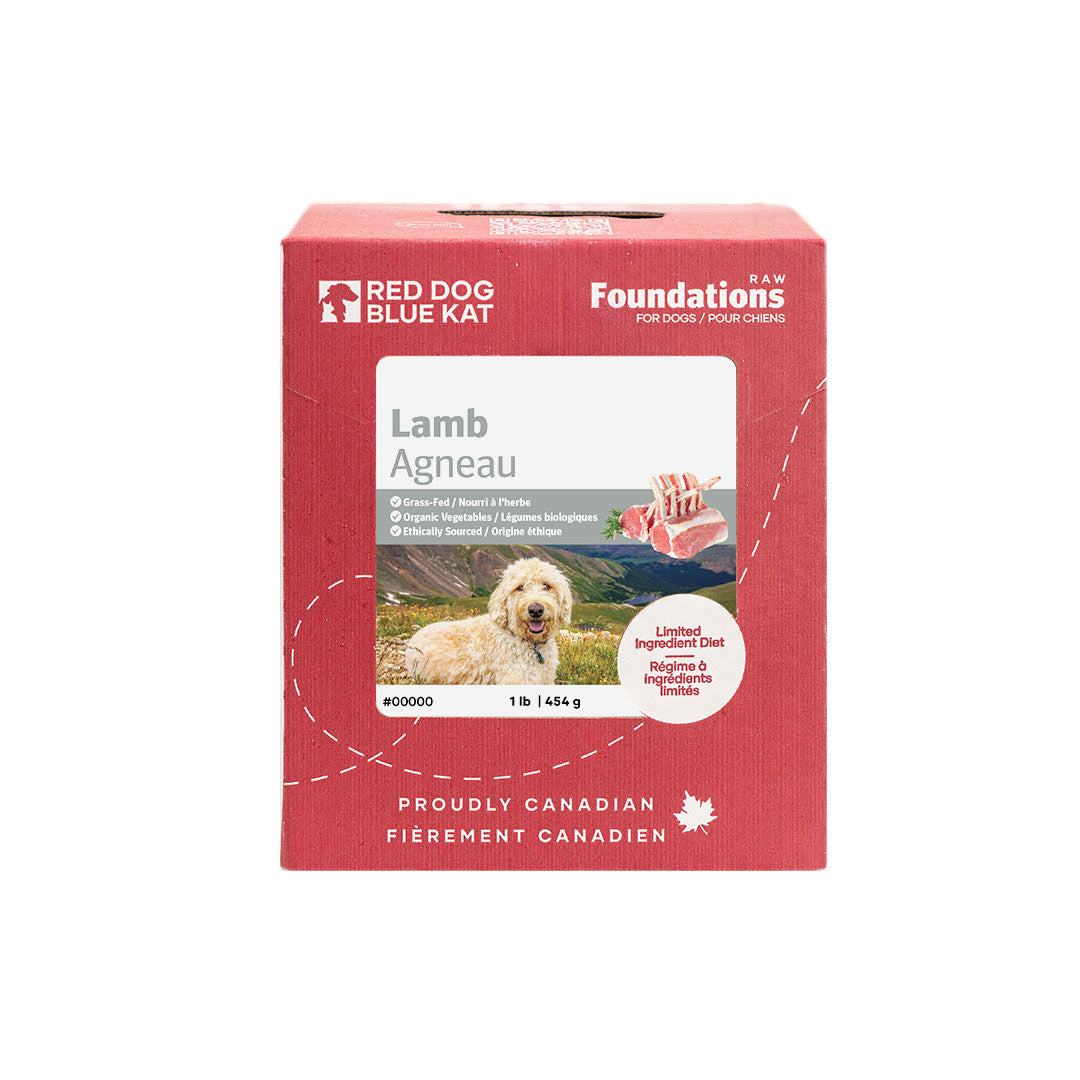Foundations Dog Lamb 1 lb (8 per case) Red Dog Blue Kat