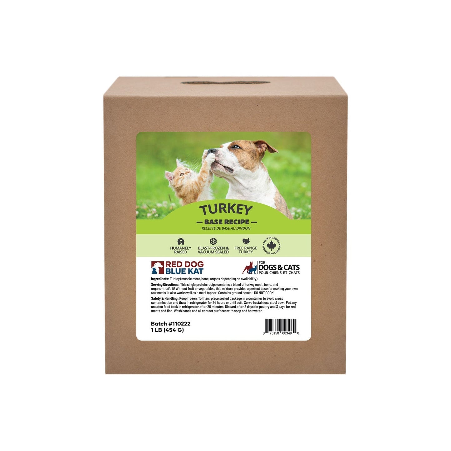 Base Turkey 1 lb (5 per case) Red Dog Blue Kat