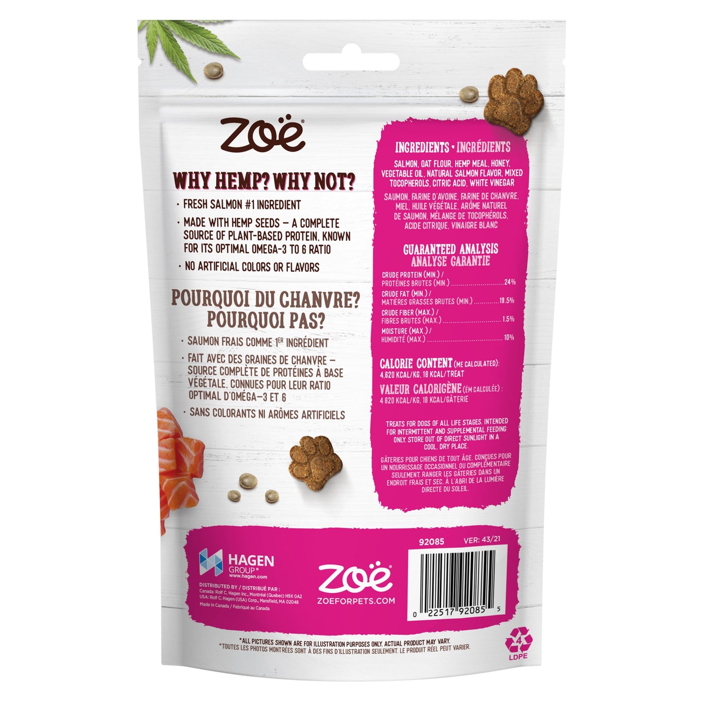 Zoe Hemp Treats - Salmon - 150g (5.3 oz) URBAN PAW PETS