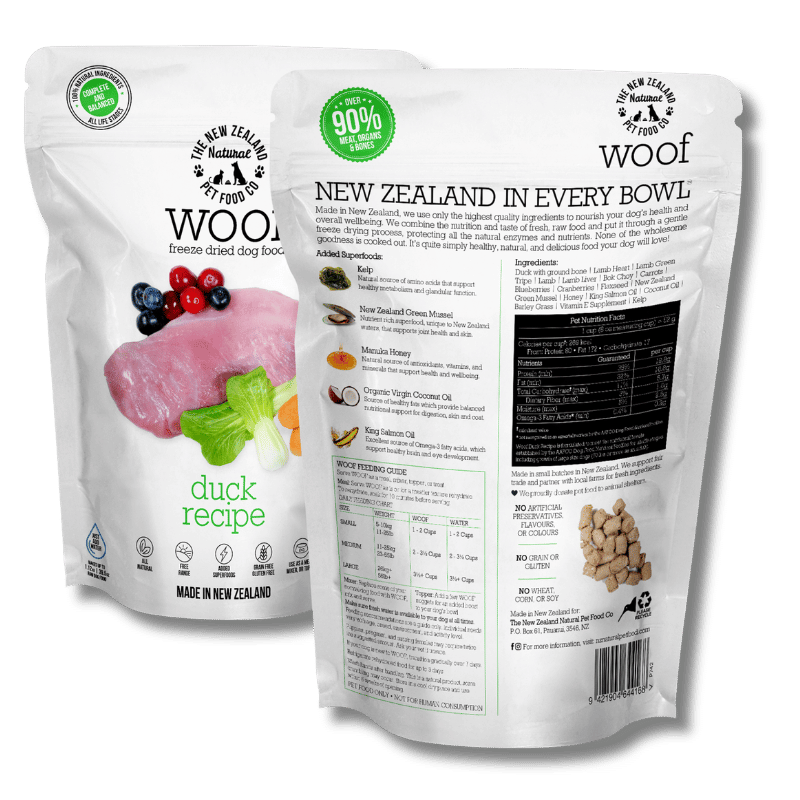 NZ Natural Pet Food Co - Freeze Dried - Food - Woof - Duck