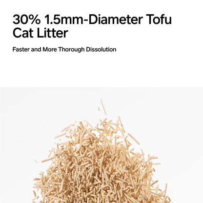 Pidan Tofu Cat Litter | 70% 2mm mix 30% 1.5mm Original Tofu Cat Litter (Pure Tofu) | 2.4 kg per bag URBAN PAW PETS