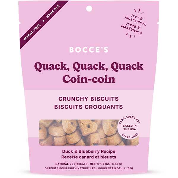 Bocce's Bakery Dog Crunchy Biscuits Quack Quack Quack 5 oz
