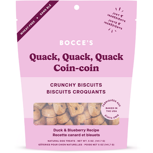 Bocce's Bakery Dog Crunchy Biscuits Quack Quack Quack 5 oz