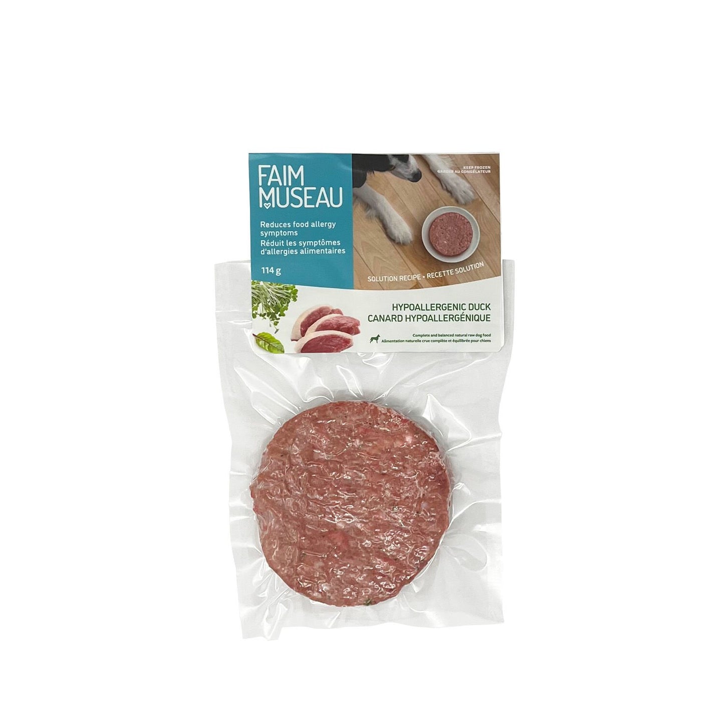 Raw dog food, hypoallergenic duck Image NaN
