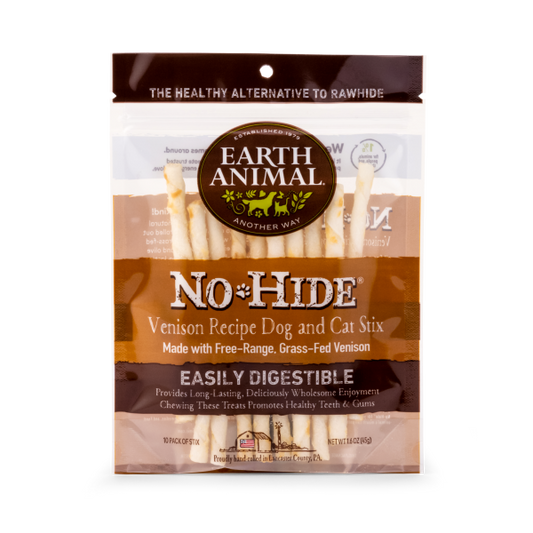 Earth Animal Dog/Cat NoHide Chew Stix Venison 10pk URBANPAWPETS LTD.