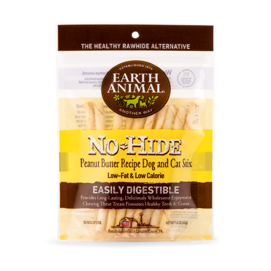 Earth Animal Dog/Cat NoHide Chew Stix Peanut Butter 10pk URBANPAWPETS LTD.
