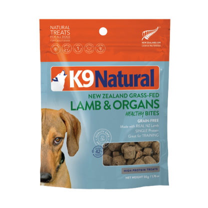 K9 Natural - Treats - Healthy Bites - Freeze Dried - Lamb and Organs - 50g