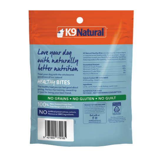 K9 Natural - Treats - Healthy Bites - Freeze Dried - Lamb and Organs - 50g