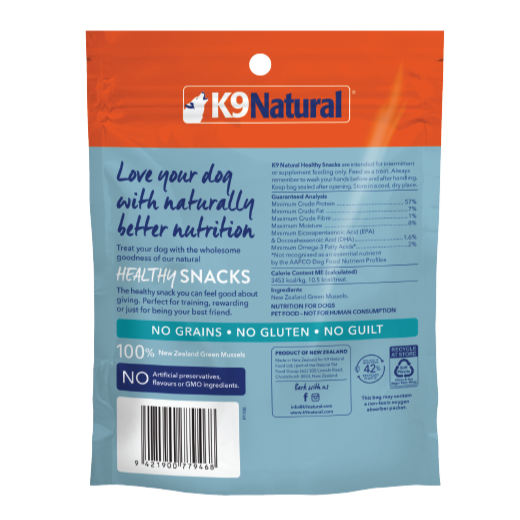 K9 Natural - Treats - Freeze Dried - Green Lip Mussel  - Treats 50g