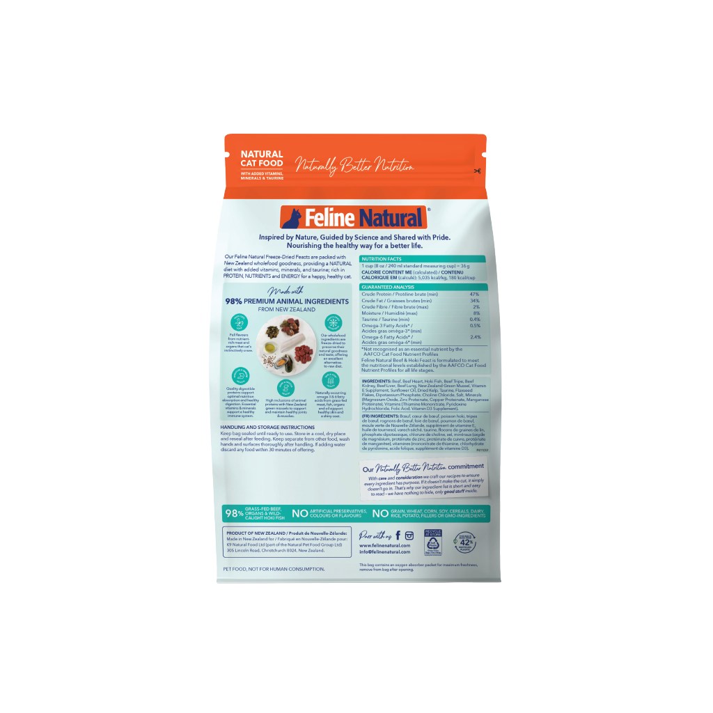 Feline Natural - Freeze-Dried - Beef & Hoki Feast