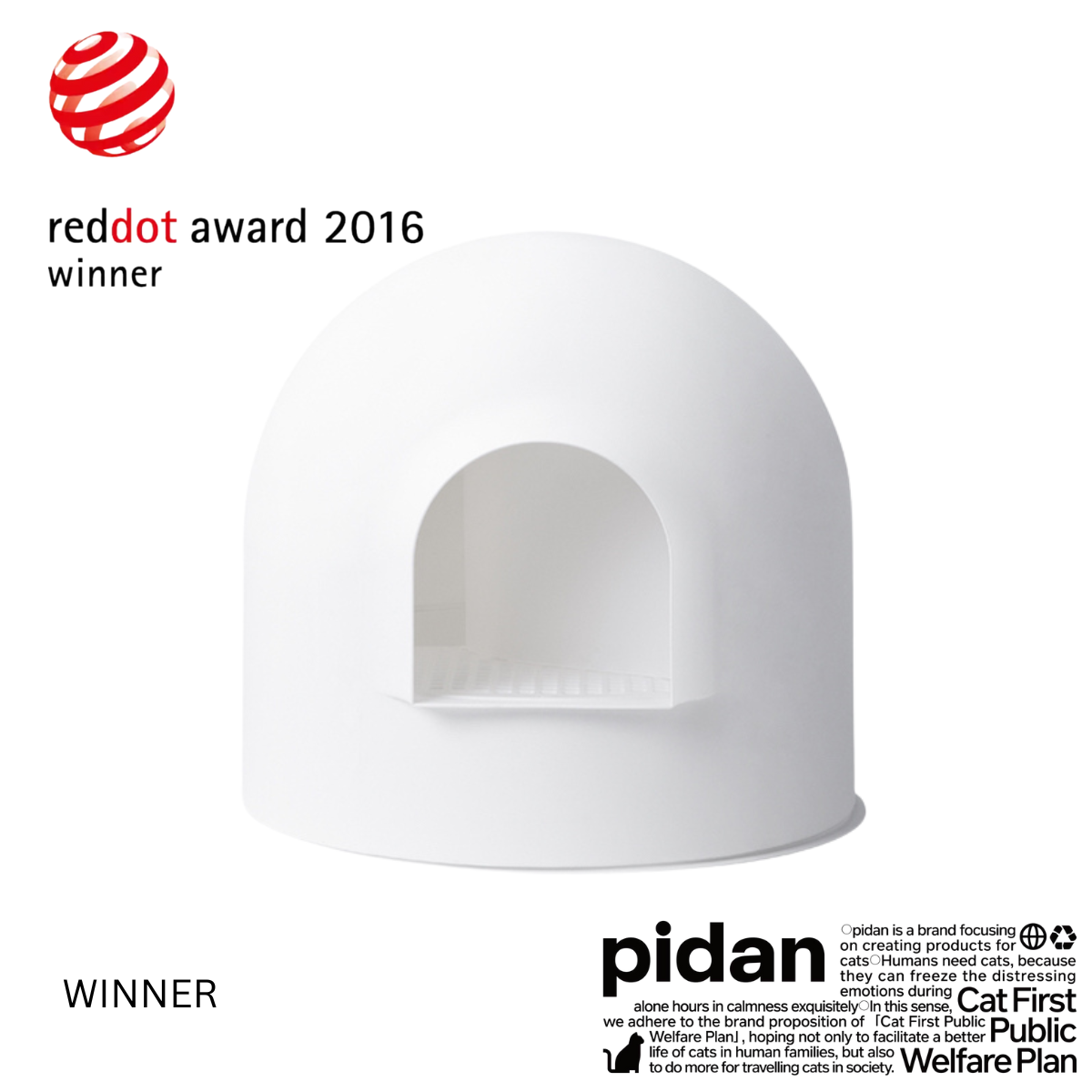 Pidan "Igloo" Cat Litter Box incl. litter scoop URBAN PAW PETS