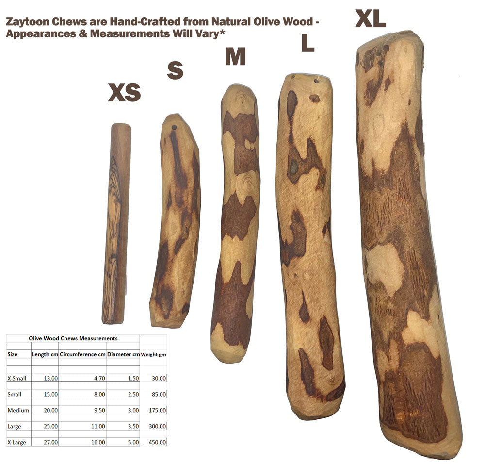 ZAYTOON Olive Wood Dog Chew Toy XSmall URBANPAWPETS LTD.