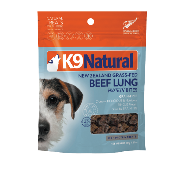 K9 Natural - Treats - Air-Dried - Protein Bites - Beef Lung - 50g