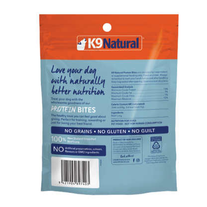 K9 Natural - Treats - Air-Dried - Protein Bites - Beef Lung - 50g