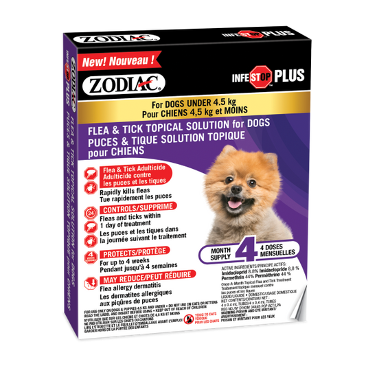 Zodiac Infestop Plus Dogs under 4.5 kg URBANPAWPETS LTD.