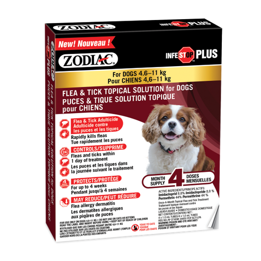 Zodiac Infestop Plus Dogs 4.6 kg to 11 kg URBANPAWPETS LTD.