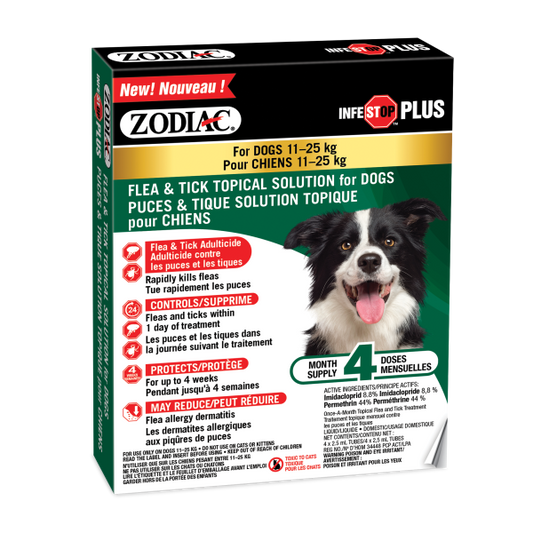 Zodiac Infestop Plus Dogs 11 kg to 25 kg URBANPAWPETS LTD.