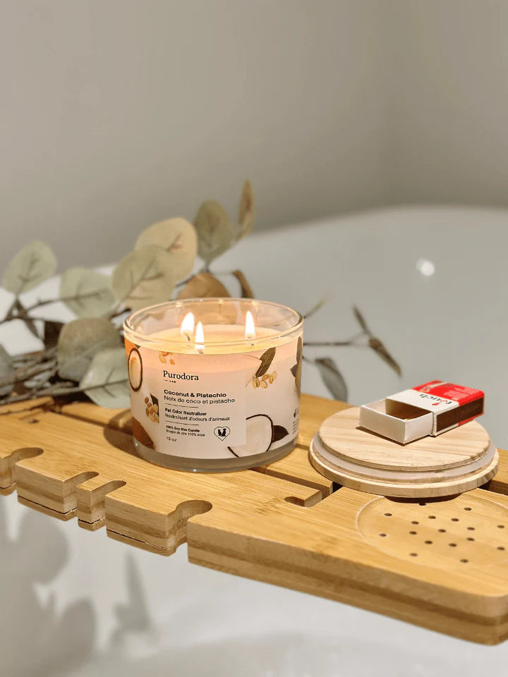 PURODORA Odor Neutralizer Coconut-Pistachio Soy Wax Candle URBAN PAW PETS