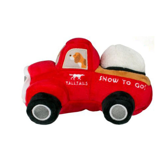 Red Truck with Snowball Squeaker Tall Tails
