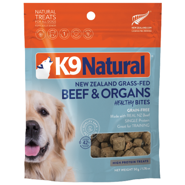 K9 Natural Dog Treats Healthy Bites Beef & Organs 1.76oz