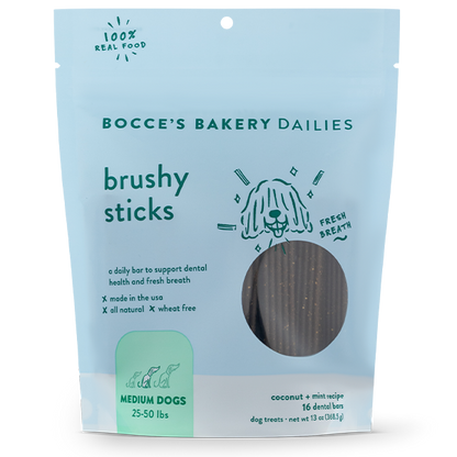 Bocce's Bakery Dog Dailies Brushy Sticks Large 16 oz URBAN PAW PETS