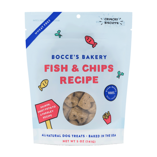 Bocce's Bakery Dog Crunchy Biscuits Fish & Chips 5 oz