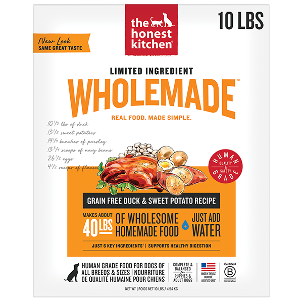 The Honest Kitchen Dog Dehydrated Wholemade LID GF Duck & Sweet Potato 10 lb