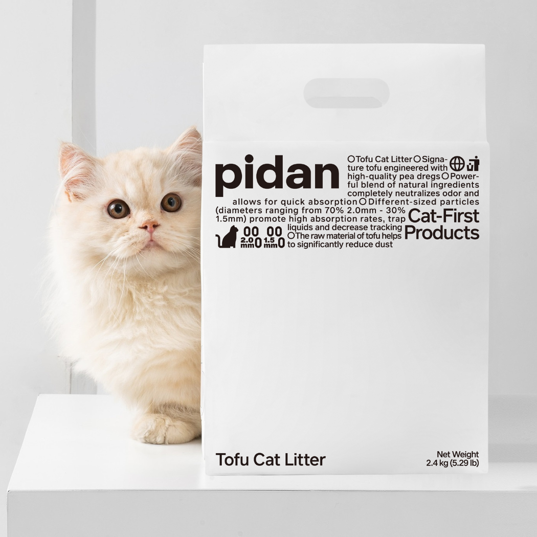 Pidan Tofu Cat Litter | 70% 2mm mix 30% 1.5mm Original Tofu Cat Litter (Pure Tofu) | 2.4 kg per bag URBAN PAW PETS