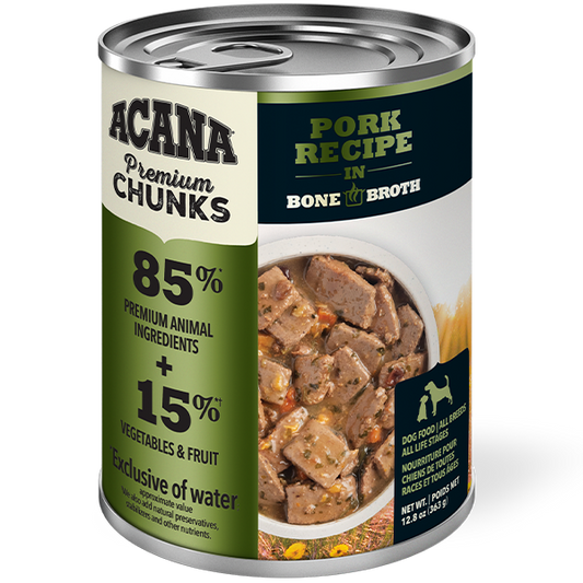 Dog Premium Chunks Pork in Bone Broth 12/363g +%5 Case Discount URBAN PAW PETS