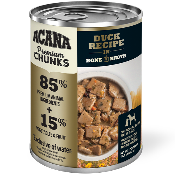 Dog Premium Chunks Duck in Bone Broth 12/363g +%5 Case Discount Acana