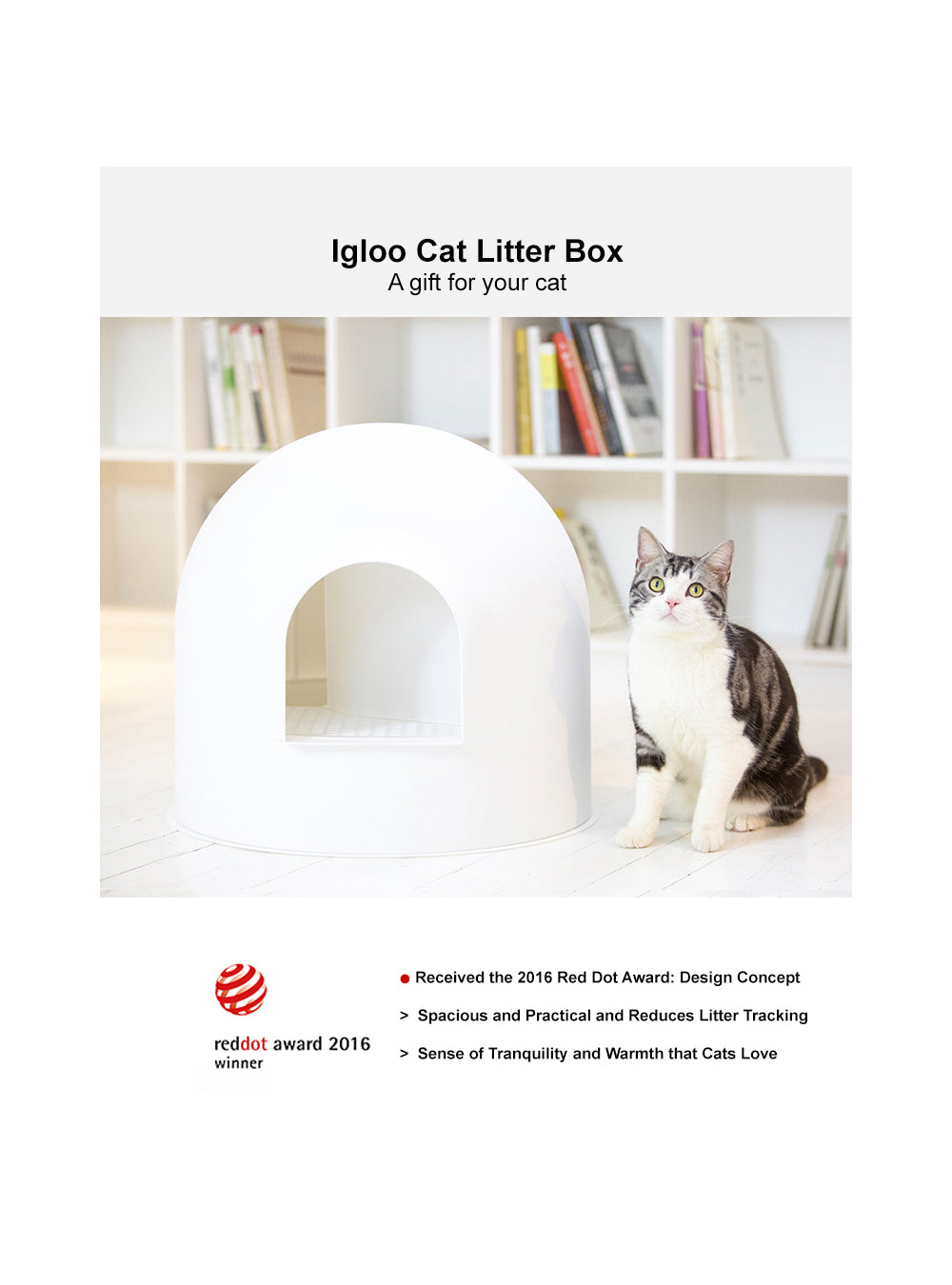 Pidan "Igloo" Cat Litter Box incl. litter scoop URBAN PAW PETS