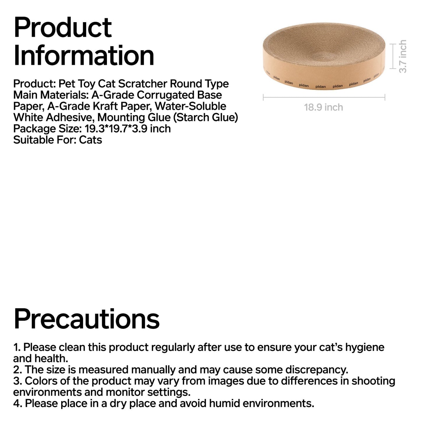 Pidan Cat Scratcher Round Type URBAN PAW PETS