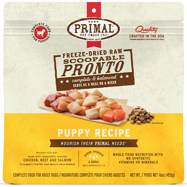 Primal Freeze-Dried Puppy Pronto Dog Food (7 oz, 16 oz & 25 oz)