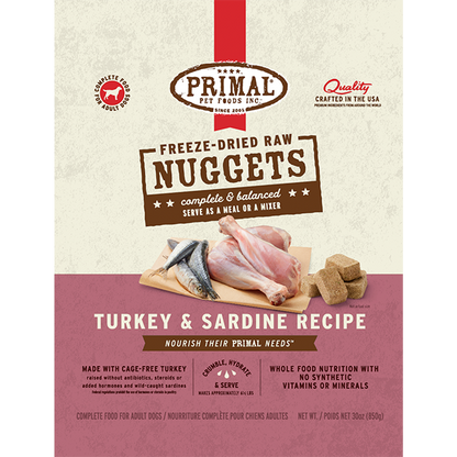 Primal Freeze-Dried Turkey & Sardine Dog Food (Multiple Sizes) – görsel 3
