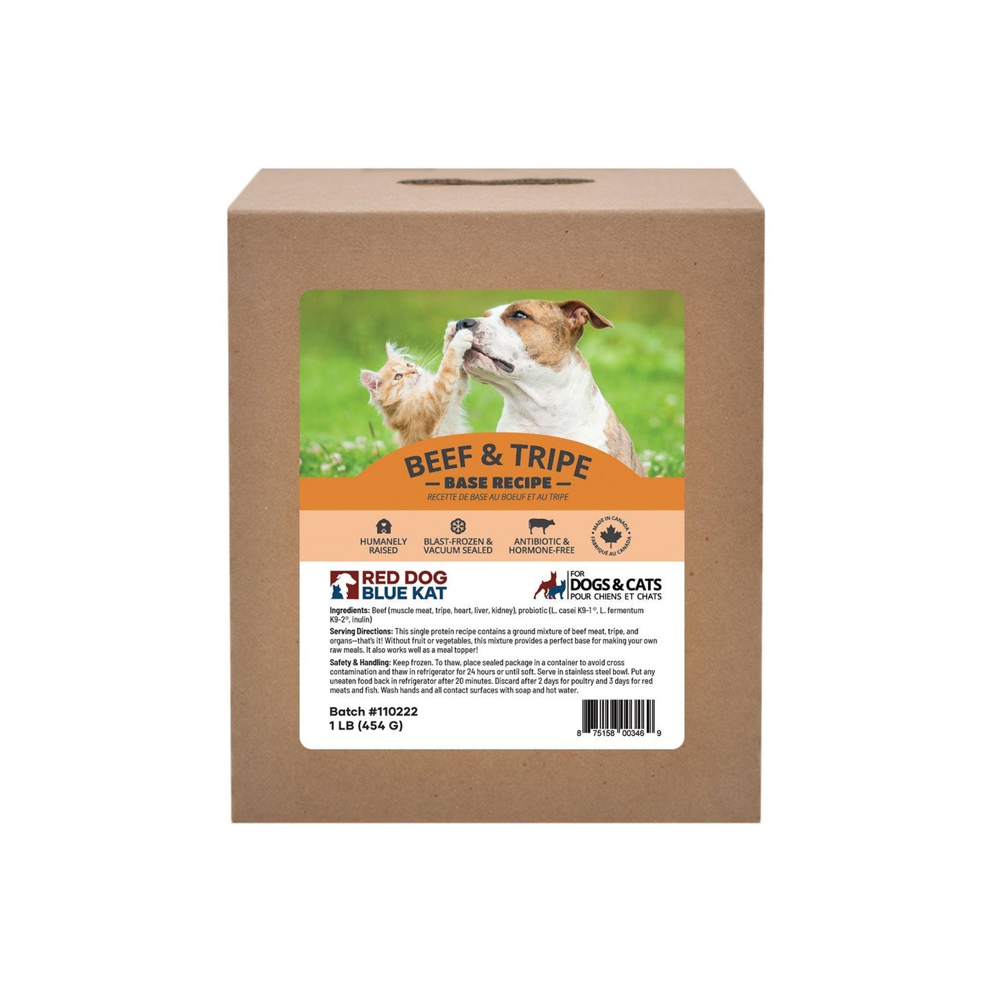 Base Beef & Tripe 1 lb (5 per case) Red Dog Blue Kat