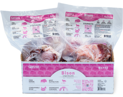 Bison Bone - Large Knuckle (Case 6 CT) - BISONKL Red Dog Blue Kat