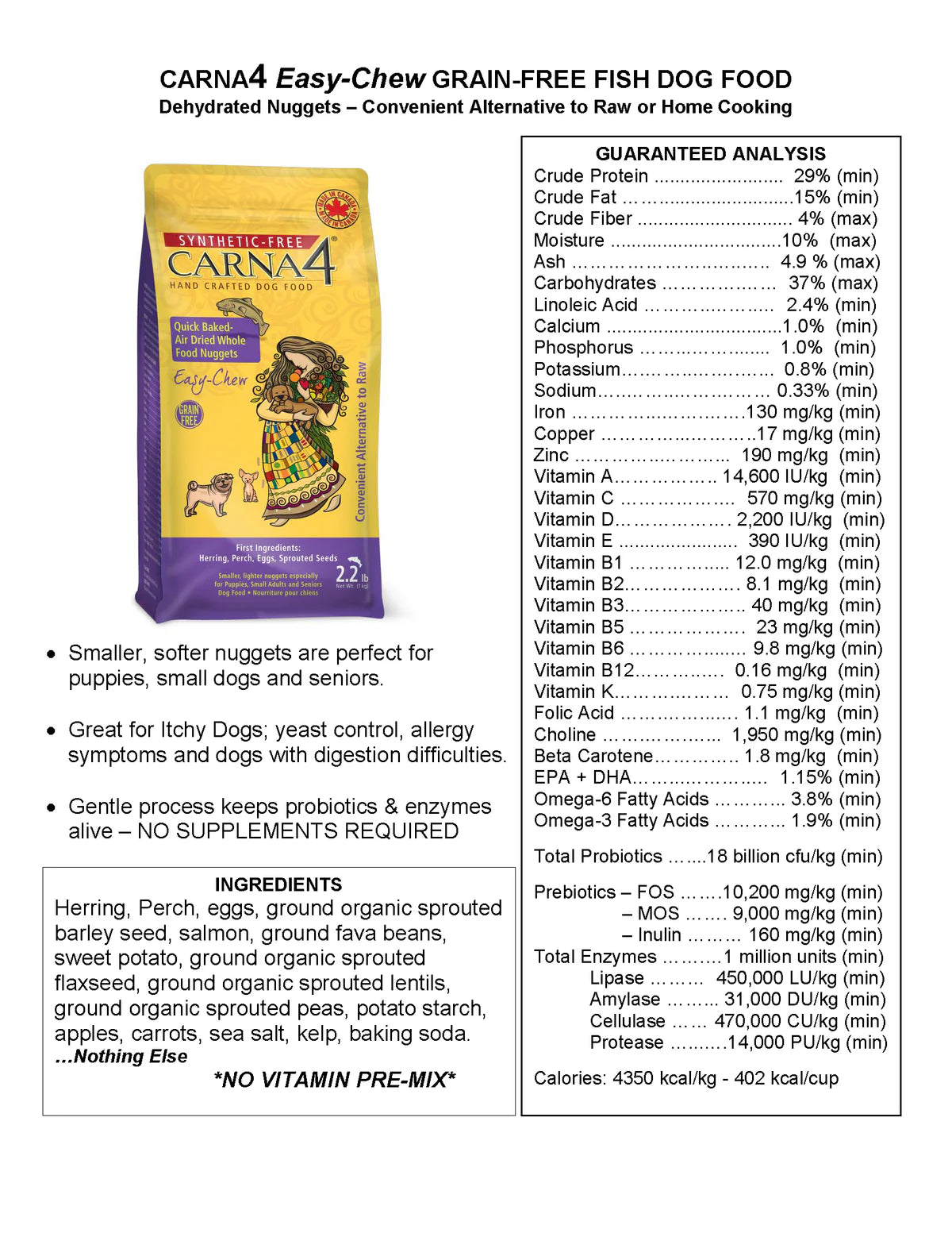 Carna4 - Dog - Fish Easy Chew Formula - Small Breed URBANPAWPETS LTD.